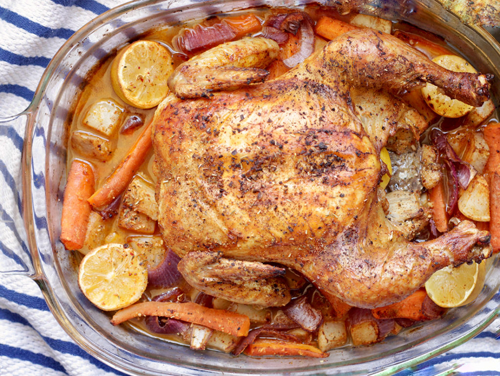 Whole Roasted Lemon Chicken with Root Vegetables 2